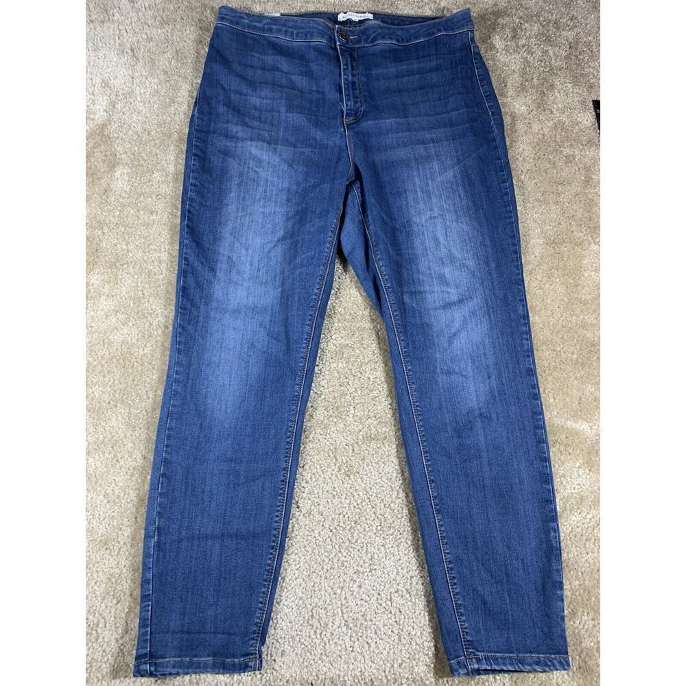 Almost Famous Womens Denim Jeans Size 18 Blue High Rise Skinny #372